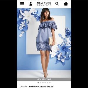 Blue cotton eyelet Dress